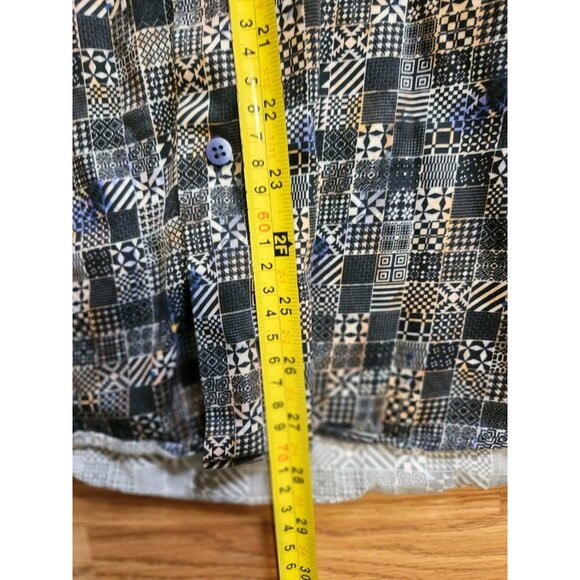 7 Downie St. Long Sleeves Shirt Size 2 Squared pattern Pre-Owned - Picture 6 of 8